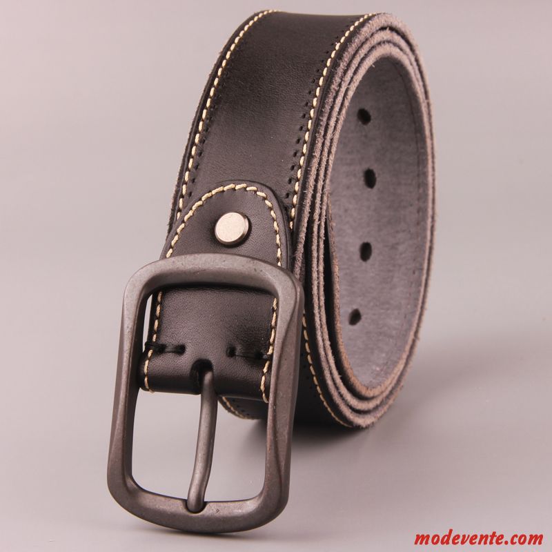 Ceinture Femme Âge Moyen Pure Cuir De Vache Cuir Véritable Loisir Décoration Marron