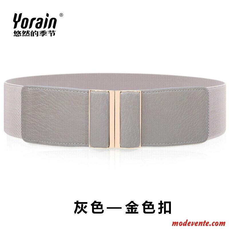 Ceinture Femme Élasticité Mode Élastique All-match Printemps Décoration Noir