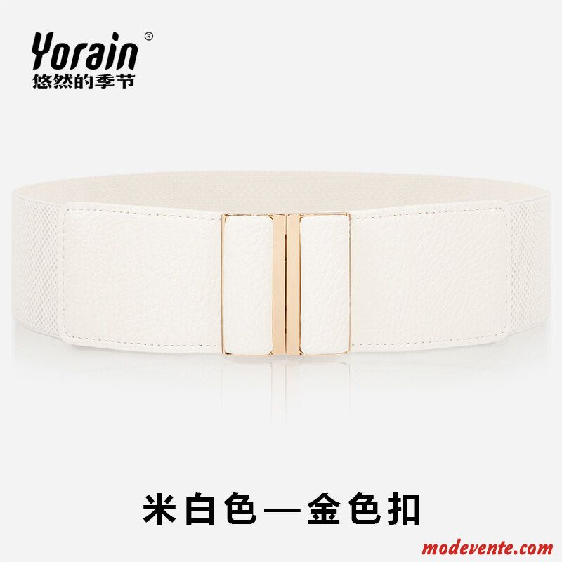 Ceinture Femme Élasticité Mode Élastique All-match Printemps Décoration Noir