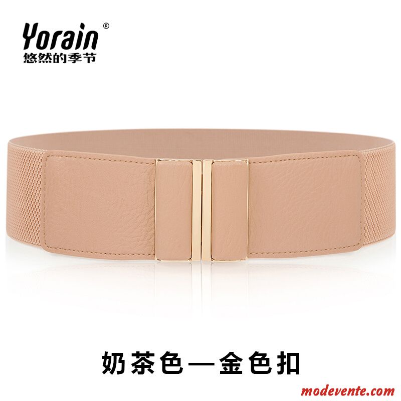 Ceinture Femme Élasticité Mode Élastique All-match Printemps Décoration Noir