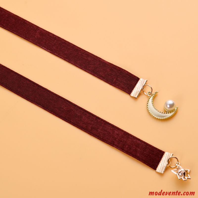 Ceinture Femme Étroit Tissu Mode Décoration Bien Arc Bordeaux