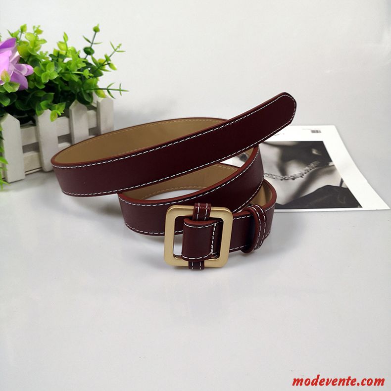 Ceinture Femme Étudiant All-match Mode Simple Décoration Bien Noir Marron