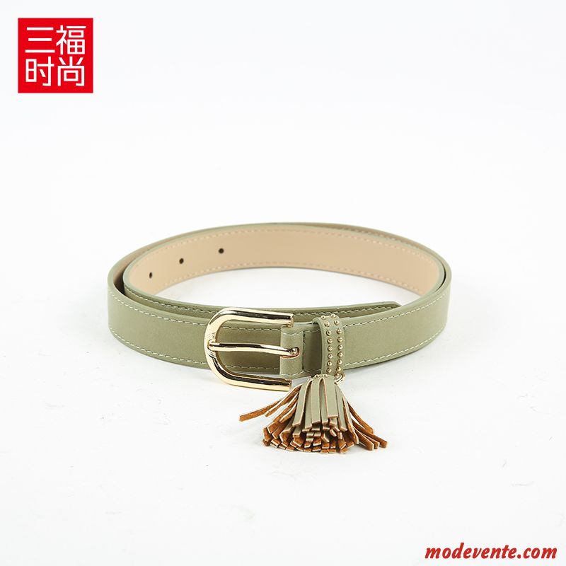 Ceinture Femme Été Loisir Tassel Le Nouveau Simple Rétro Vert Clair