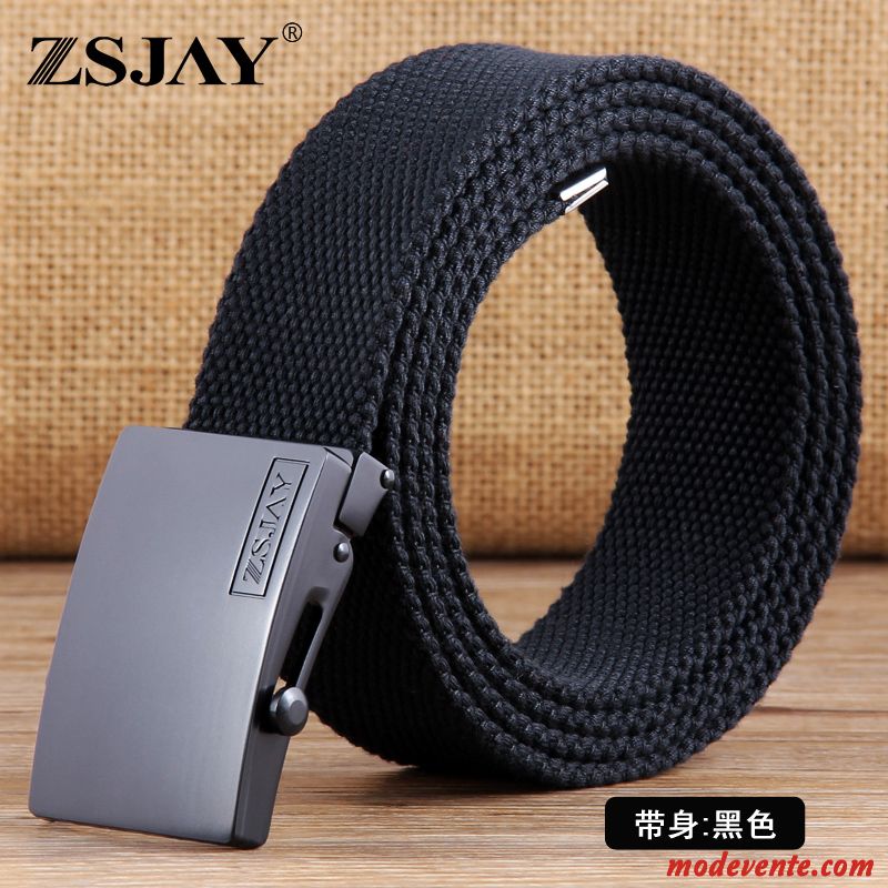 Ceinture Homme Automatique Tactique Sport Jeune Loisir De Plein Air Noir