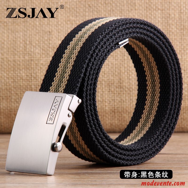 Ceinture Homme Automatique Tactique Sport Jeune Loisir De Plein Air Noir