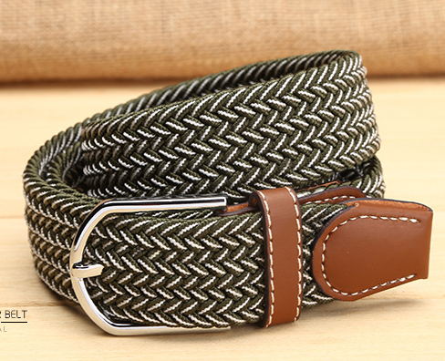 Ceinture Homme Bien Tissage Loisir Fleur Boucle All-match Noir