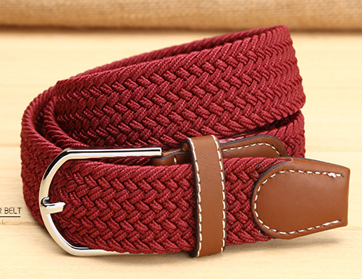 Ceinture Homme Bien Tissage Loisir Fleur Boucle All-match Noir