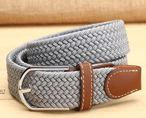 Ceinture Homme Bien Tissage Loisir Fleur Boucle All-match Noir