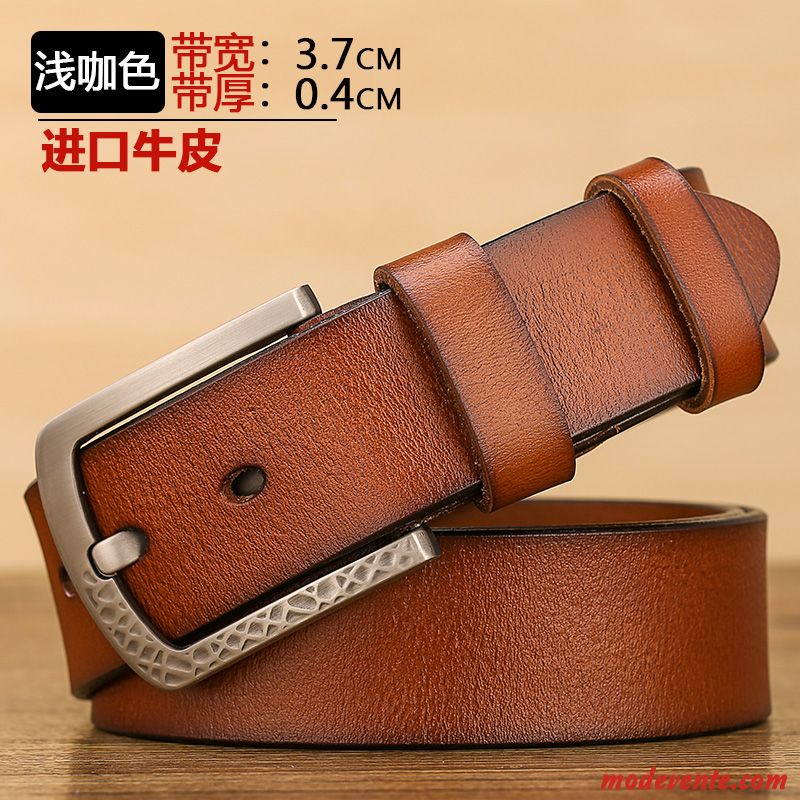 Ceinture Homme Cuir De Vache Cuir Véritable Jeunesse Boucle Âge Moyen Pure Clair