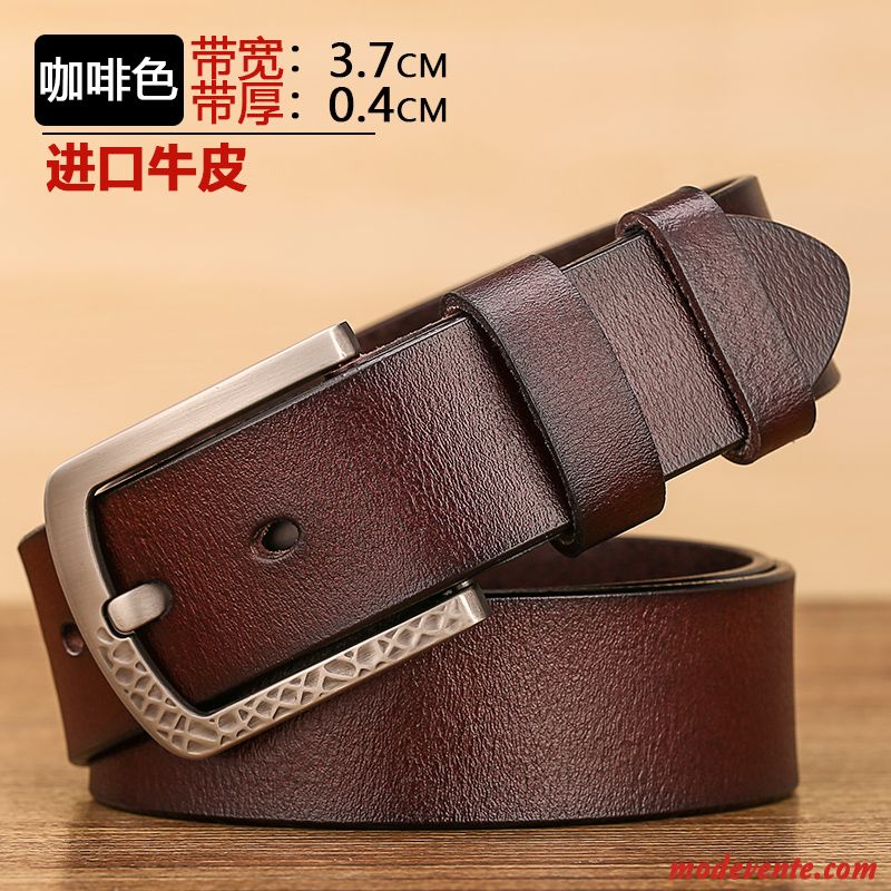 Ceinture Homme Cuir De Vache Cuir Véritable Jeunesse Boucle Âge Moyen Pure Clair