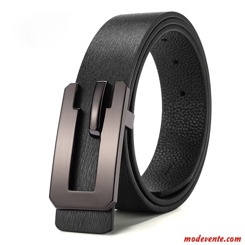 Ceinture Homme Cuir De Vache Âge Moyen Vêtements De Cérémonie Jeunesse Entreprise Cuir Véritable Noir Marron Or