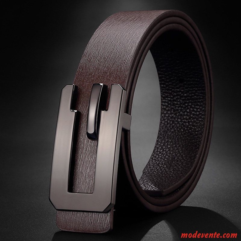 Ceinture Homme Cuir De Vache Âge Moyen Vêtements De Cérémonie Jeunesse Entreprise Cuir Véritable Noir Marron Or