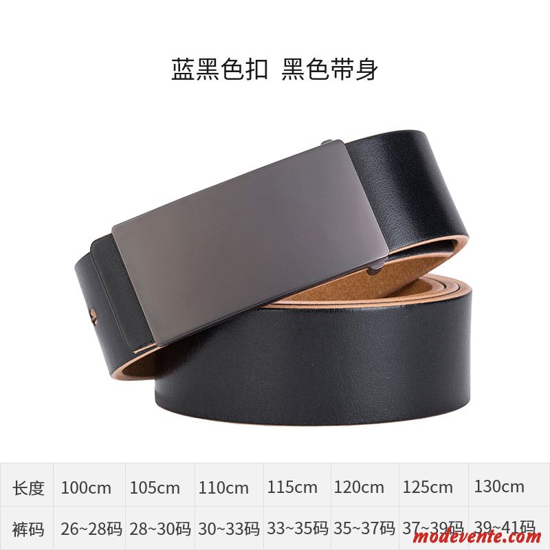 Ceinture Homme Cuir Véritable Mode Jeunesse Entreprise Pure Cuir De Vache Brun