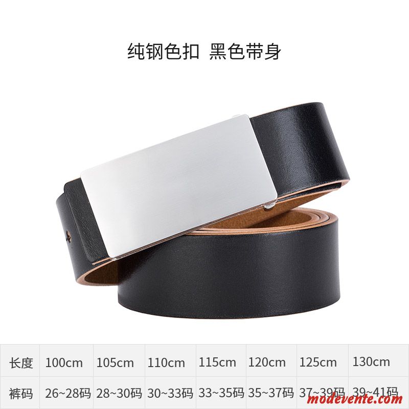 Ceinture Homme Cuir Véritable Mode Jeunesse Entreprise Pure Cuir De Vache Brun