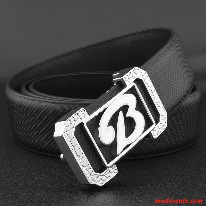 Ceinture Homme Cuir Véritable Petit Lisse Jeunesse Étudiant Mode Blanc Noir