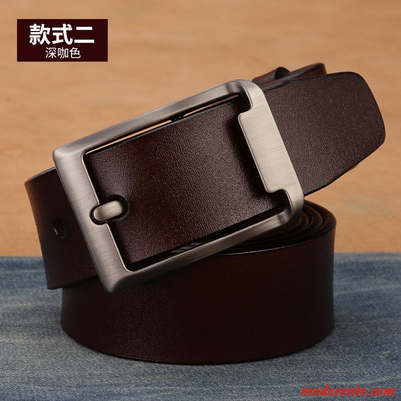 Ceinture Homme Denim Loisir Jeune Jeunesse Âge Moyen Boucle Foncé