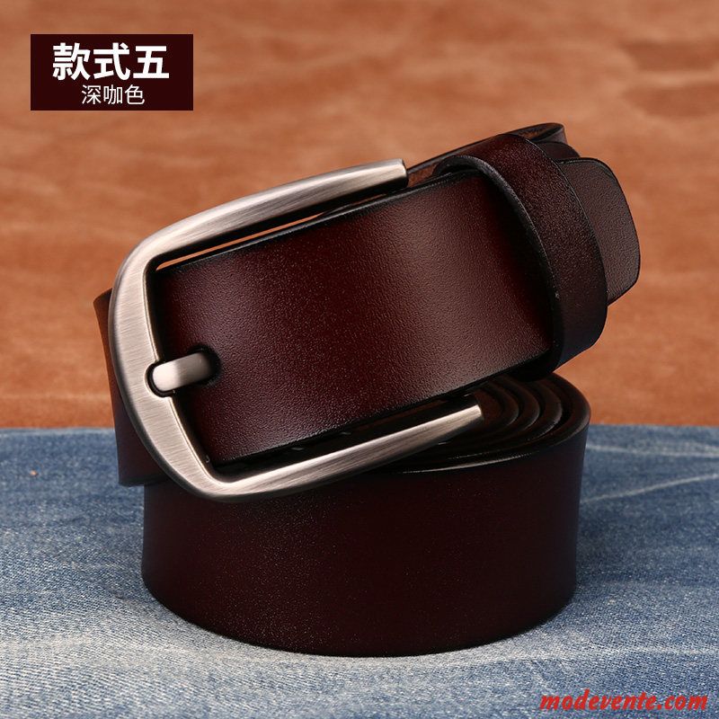 Ceinture Homme Denim Loisir Jeune Jeunesse Âge Moyen Boucle Foncé