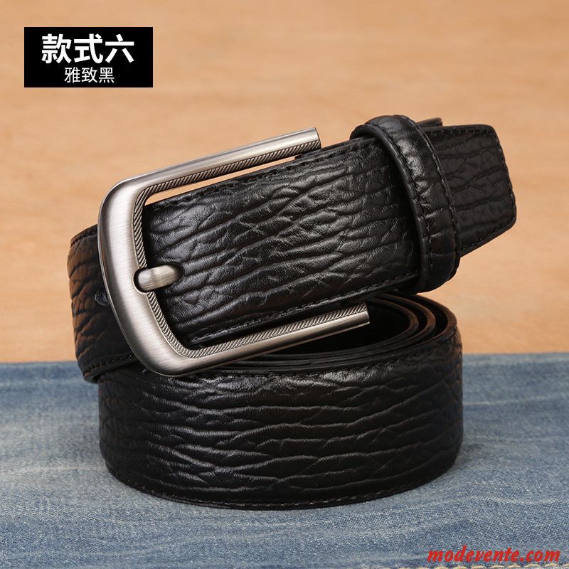 Ceinture Homme Denim Loisir Jeune Jeunesse Âge Moyen Boucle Foncé