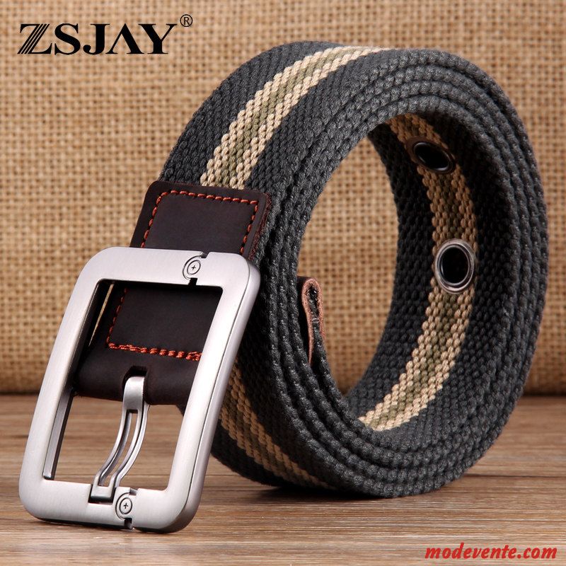 Ceinture Homme Denim Tendance Jeunesse Toile Étudiant Tactique Noir