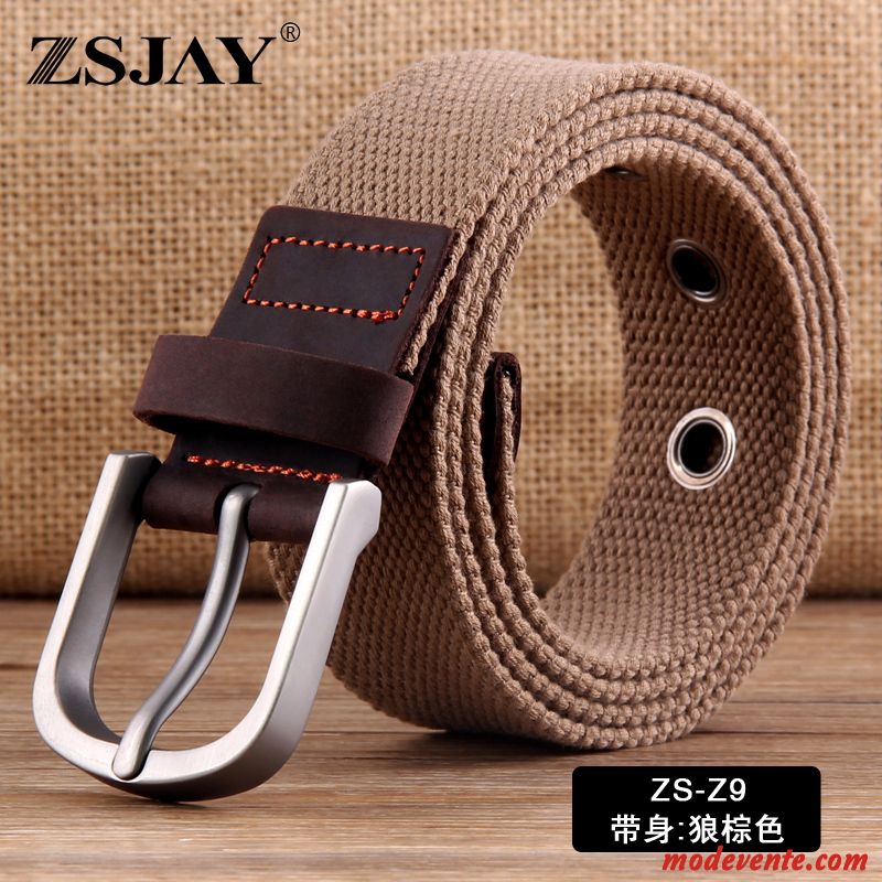 Ceinture Homme Denim Tendance Jeunesse Toile Étudiant Tactique Noir