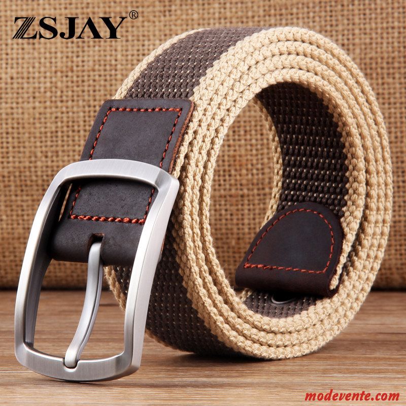 Ceinture Homme Denim Tendance Jeunesse Toile Étudiant Tactique Noir