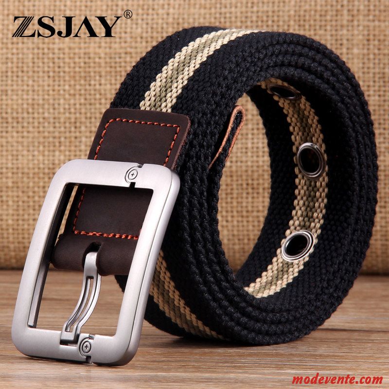 Ceinture Homme Denim Tendance Jeunesse Toile Étudiant Tactique Noir