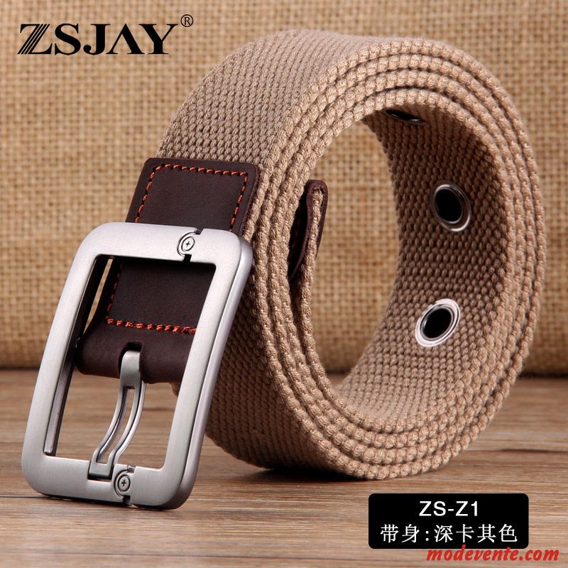 Ceinture Homme Denim Tendance Jeunesse Toile Étudiant Tactique Noir