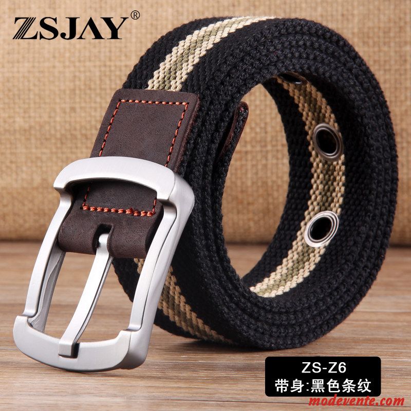 Ceinture Homme Denim Tendance Jeunesse Toile Étudiant Tactique Noir