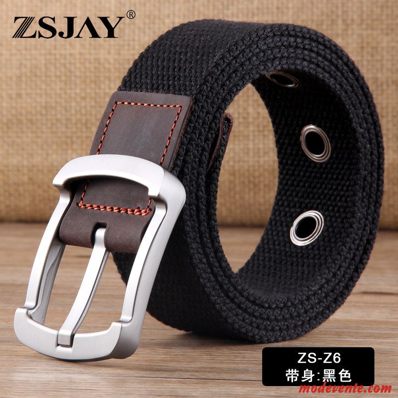 Ceinture Homme Denim Tendance Jeunesse Toile Étudiant Tactique Noir