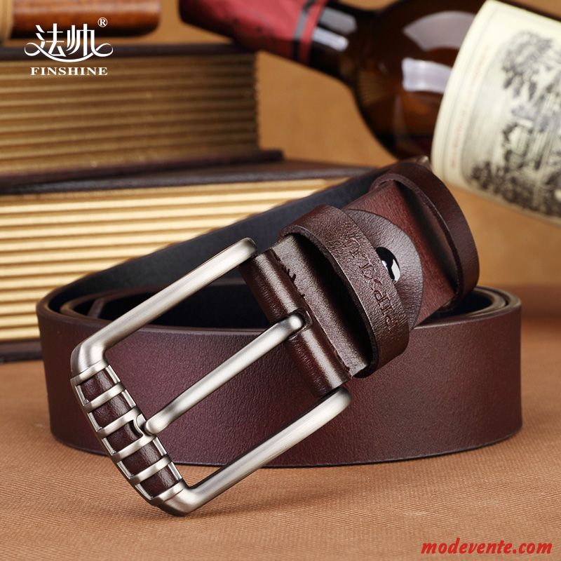 Ceinture Homme Entreprise Tendance Jeunesse Boucle Mode Marron