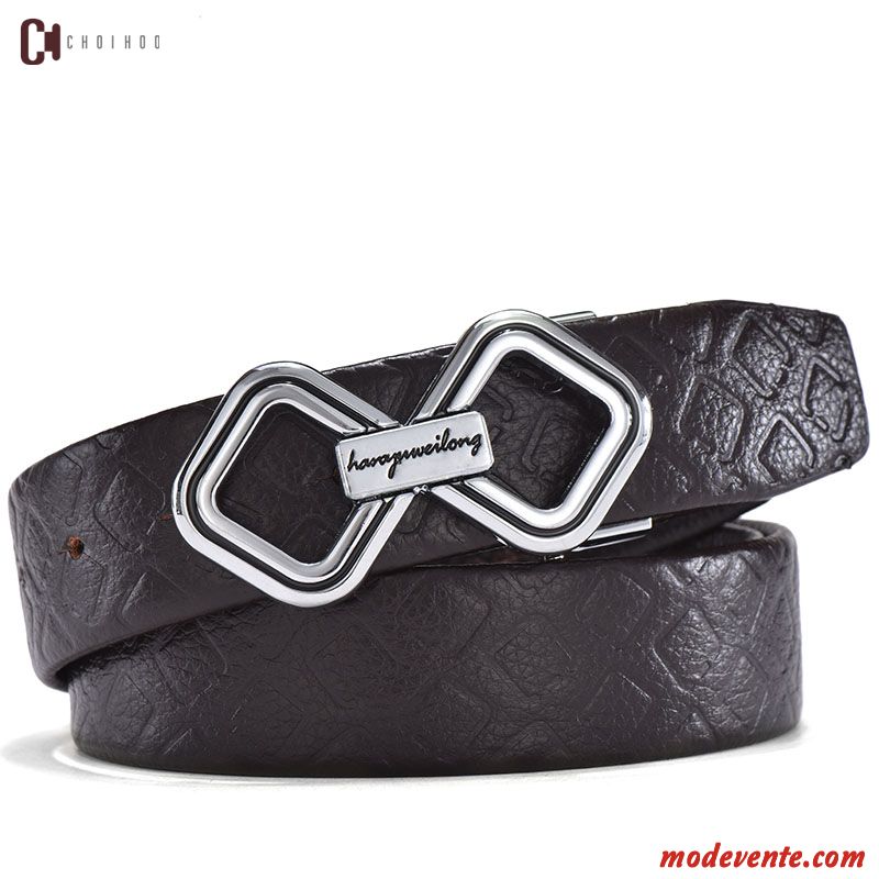 Ceinture Homme Haut Grade Lisse Crocodile Modèle Couche De Tête Cuir Véritable Entreprise Brun