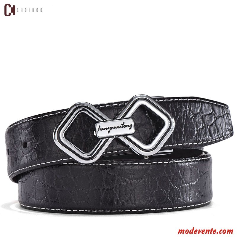 Ceinture Homme Haut Grade Lisse Crocodile Modèle Couche De Tête Cuir Véritable Entreprise Brun