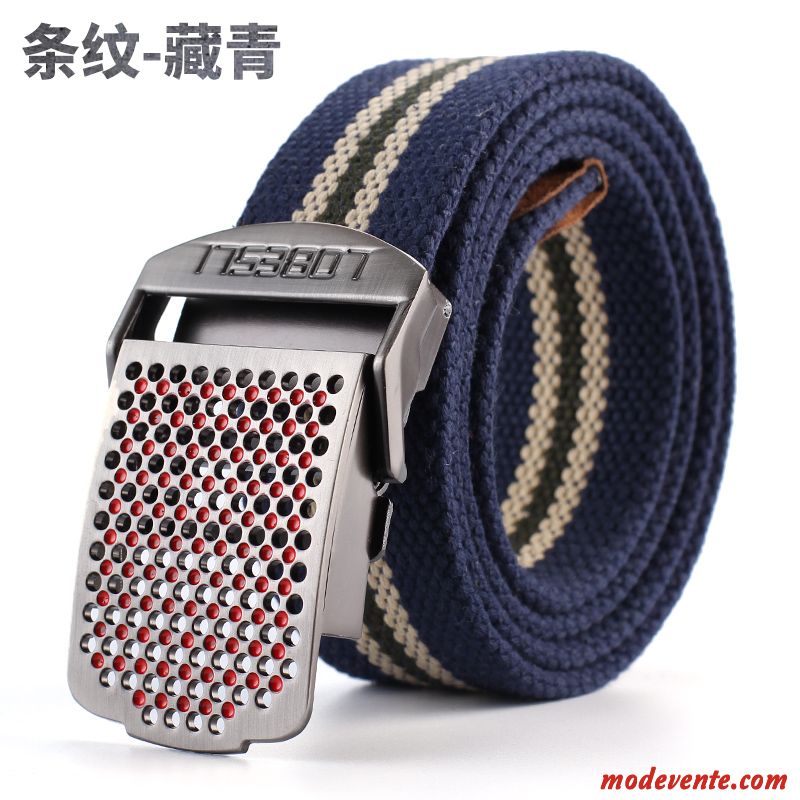 Ceinture Homme Jeunesse All-match Simple Lisse Boucle Automatique Étudiant Bleu