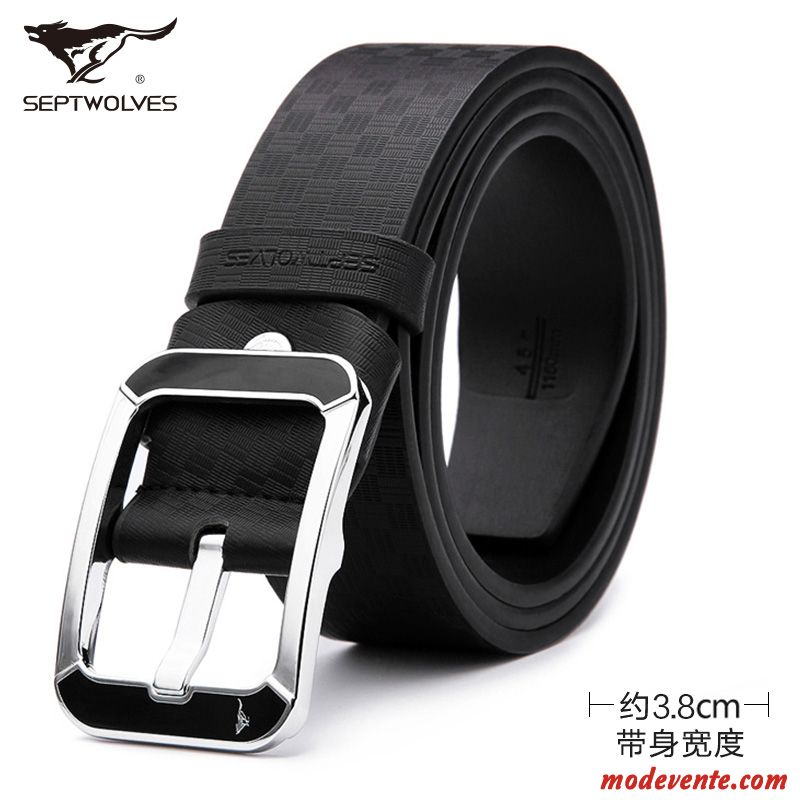 Ceinture Homme Jeunesse Boucle Authentique Cuir Véritable Loisir Cuir De Vache Brun