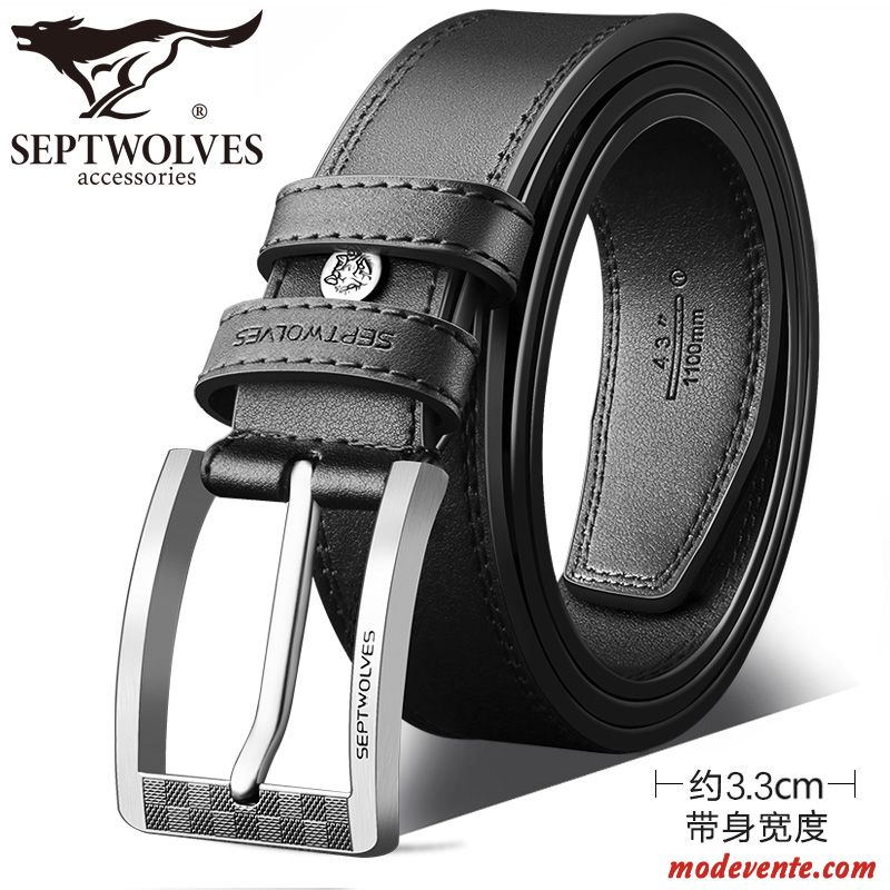 Ceinture Homme Jeunesse Boucle Authentique Cuir Véritable Loisir Cuir De Vache Brun