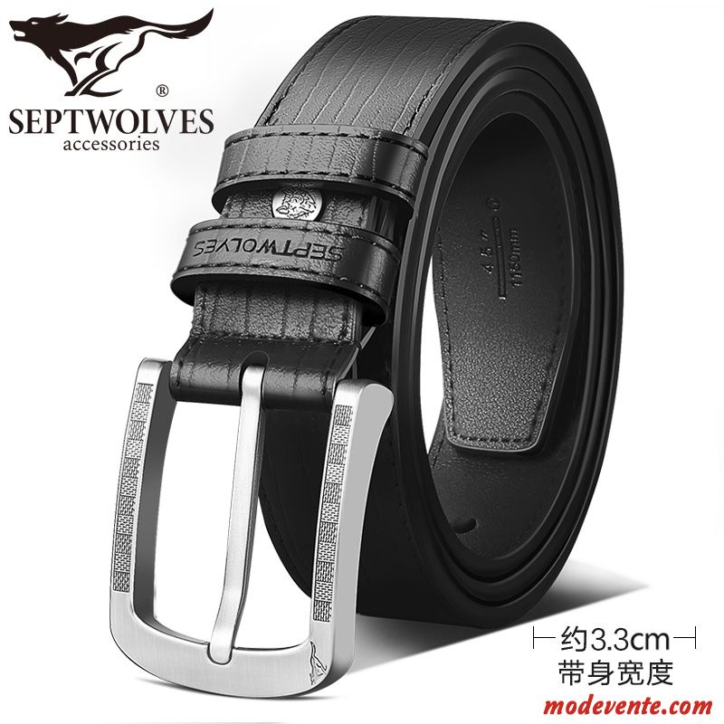 Ceinture Homme Jeunesse Boucle Authentique Cuir Véritable Loisir Cuir De Vache Brun