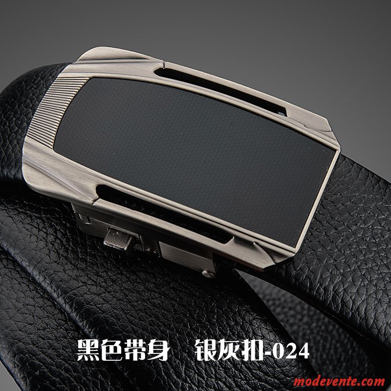 Ceinture Homme Le Nouveau Couche De Tête Entreprise Cuir De Vache Sided Simple Noir