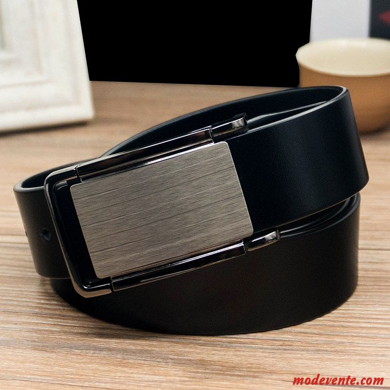 Ceinture Homme Lisse Jeunesse Cuir De Vache Cuir Véritable Couche De Tête Âge Moyen Marron