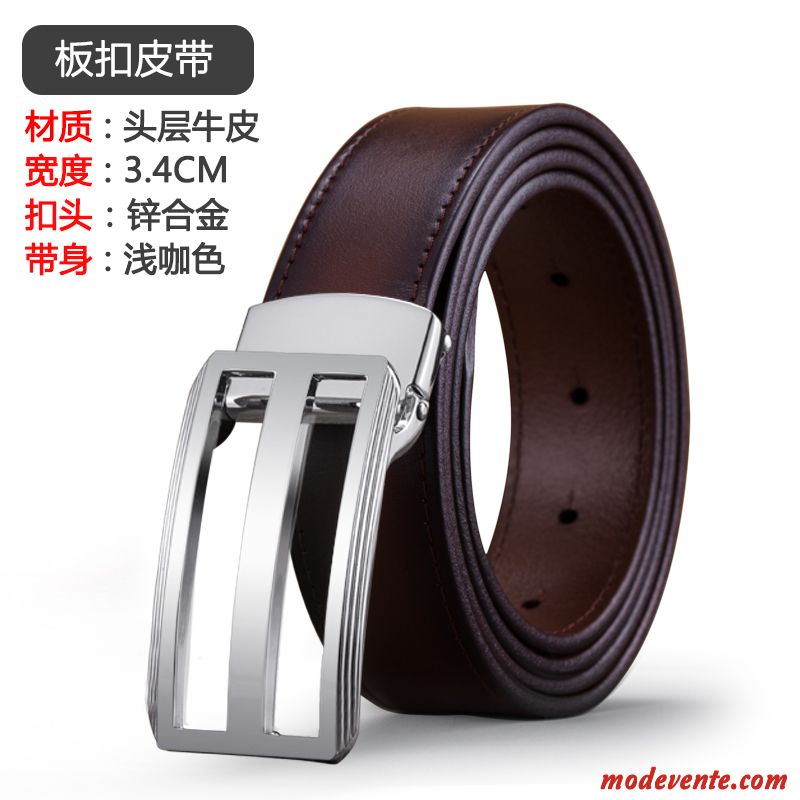 Ceinture Homme Lisse Simple Tendance Mode Jeunesse Entreprise Brun