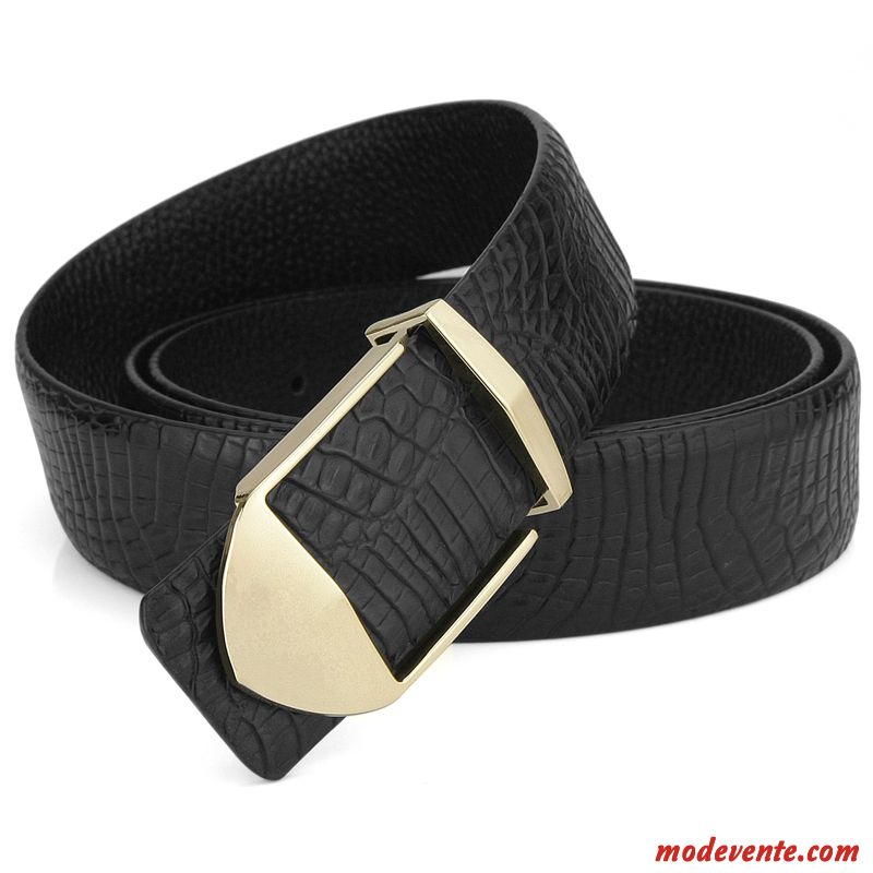 Ceinture Homme Personnalité Cuir Véritable Couche De Tête Lisse Jeunesse Tendance Vert