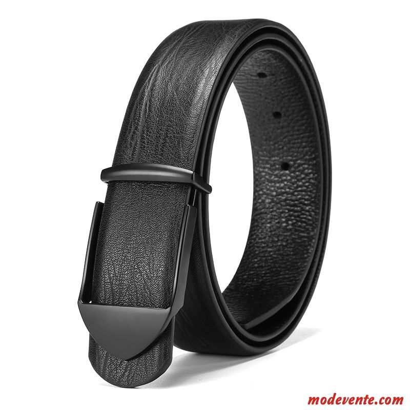 Ceinture Homme Personnalité Cuir Véritable Entreprise Couche De Tête Creux Cuir De Vache Or