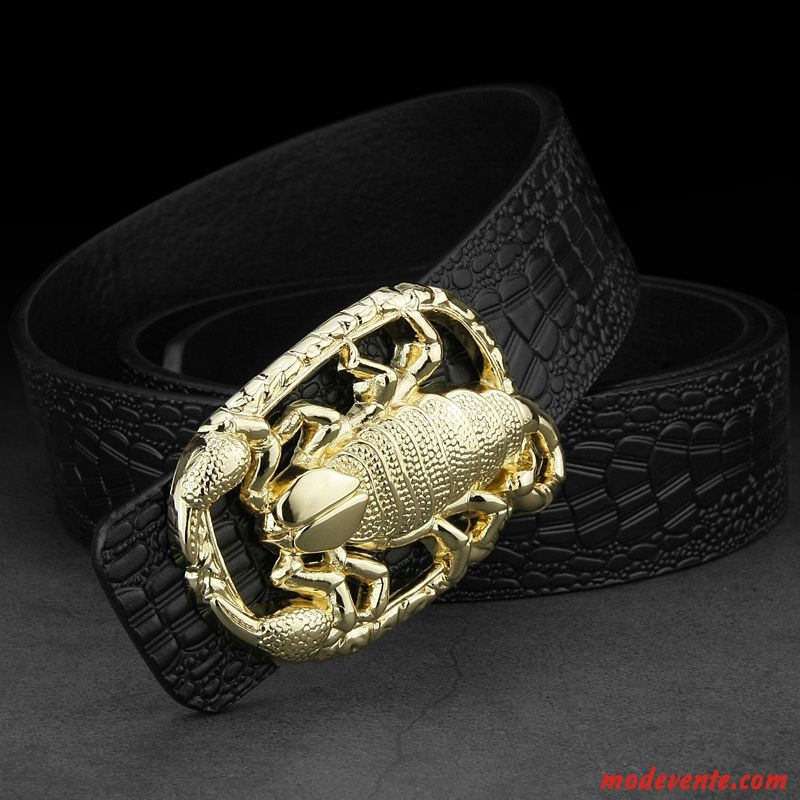 Ceinture Homme Personnalité Milieu Cuir De Vache Mode Le Nouveau Cuir Véritable Brun