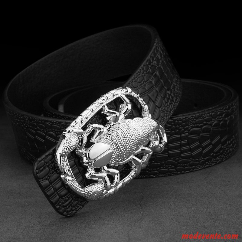 Ceinture Homme Personnalité Milieu Cuir De Vache Mode Le Nouveau Cuir Véritable Brun