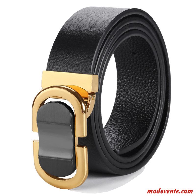 Ceinture Homme Tendance Personnalité All-match Jeunesse Lisse Cuir De Vache Argent