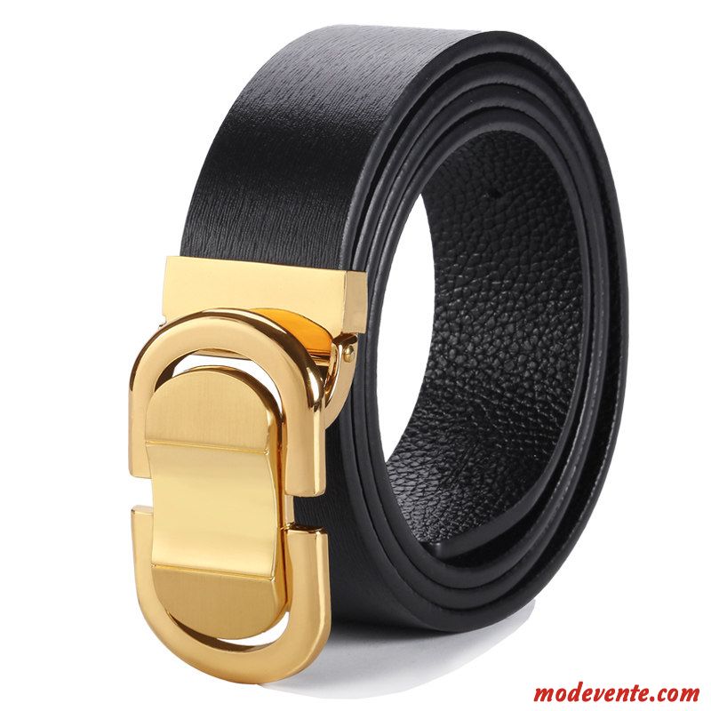 Ceinture Homme Tendance Personnalité All-match Jeunesse Lisse Cuir De Vache Argent