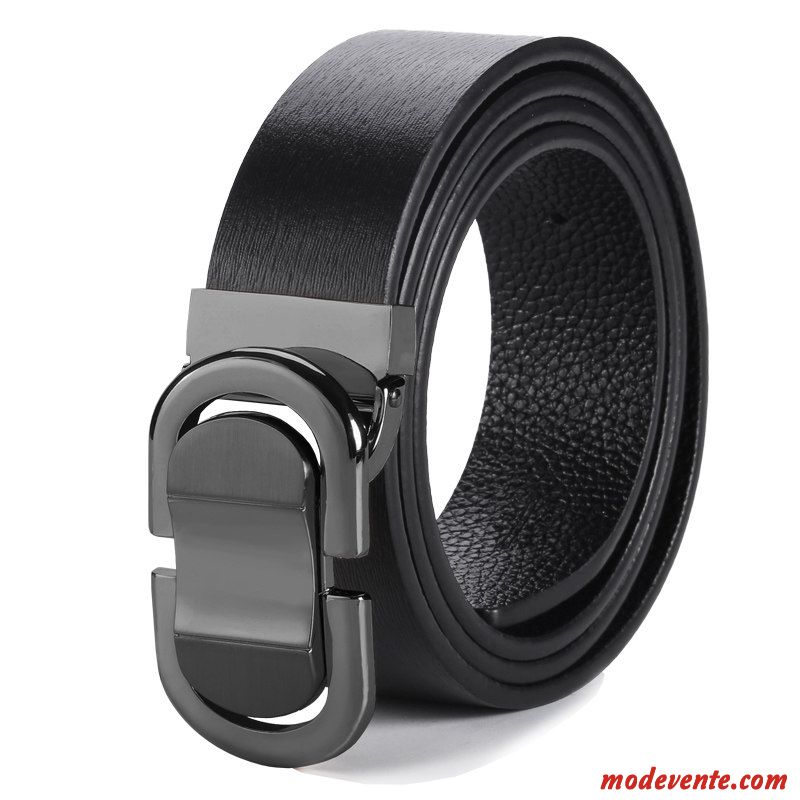 Ceinture Homme Tendance Personnalité All-match Jeunesse Lisse Cuir De Vache Argent