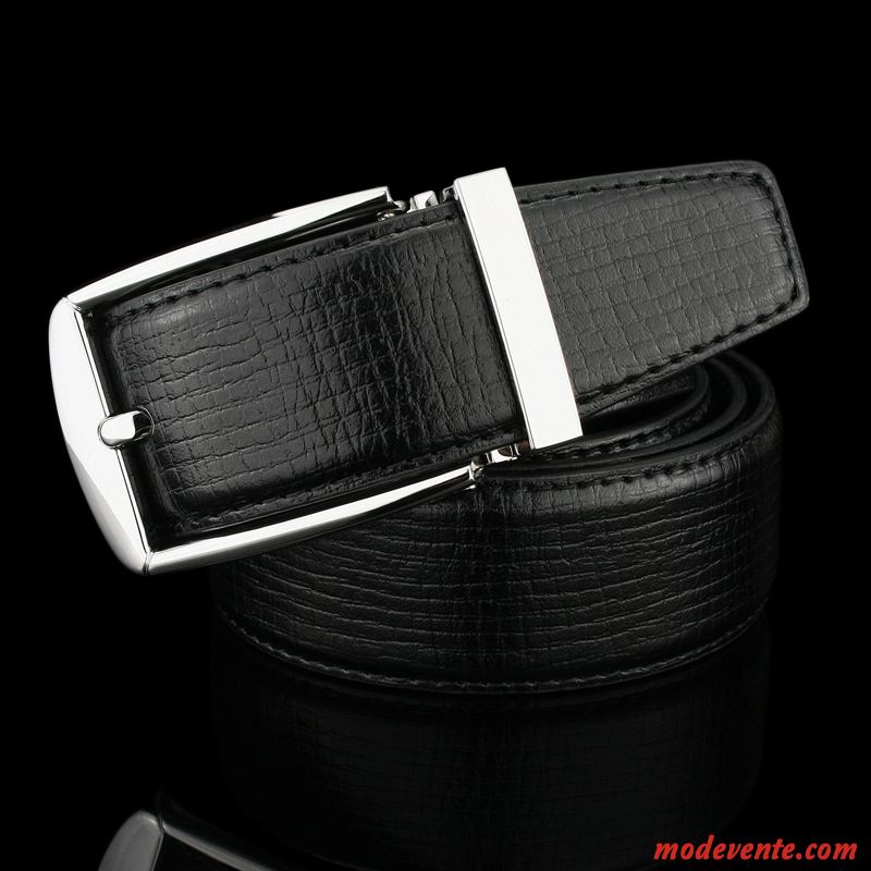 Ceinture Homme Vêtements De Cérémonie Boucle Loisir Cuir Véritable Pure Couche De Tête Noir Marron