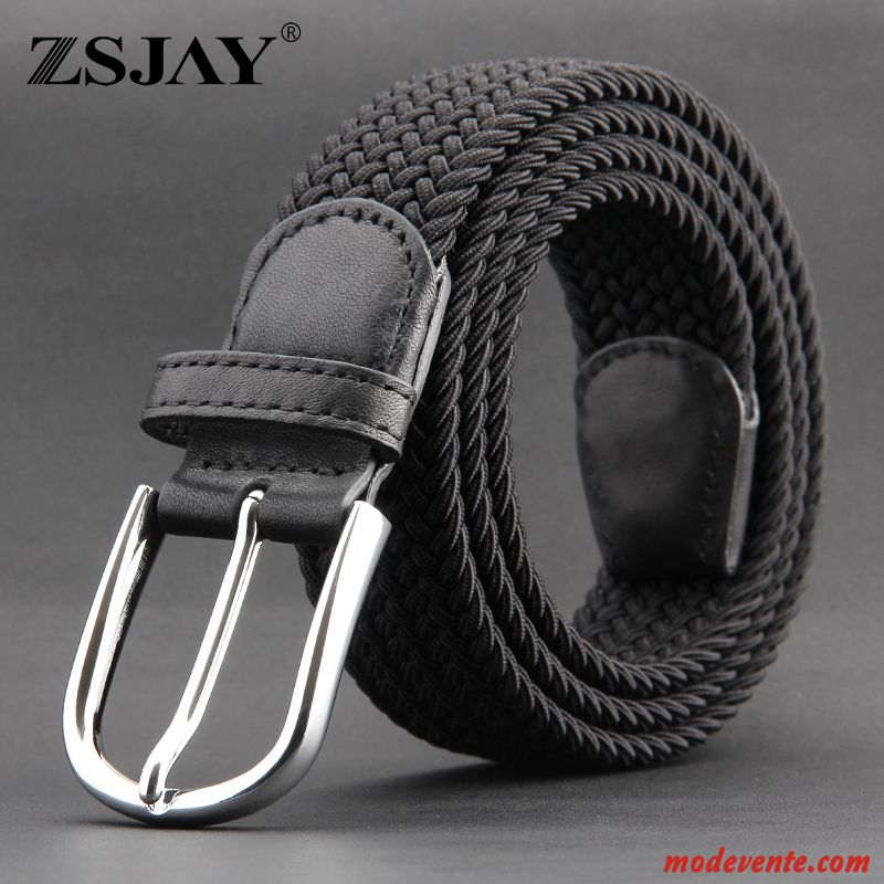 Ceinture Homme Élastique Toile Tactique Confortable Tissage Entreprise Bleu