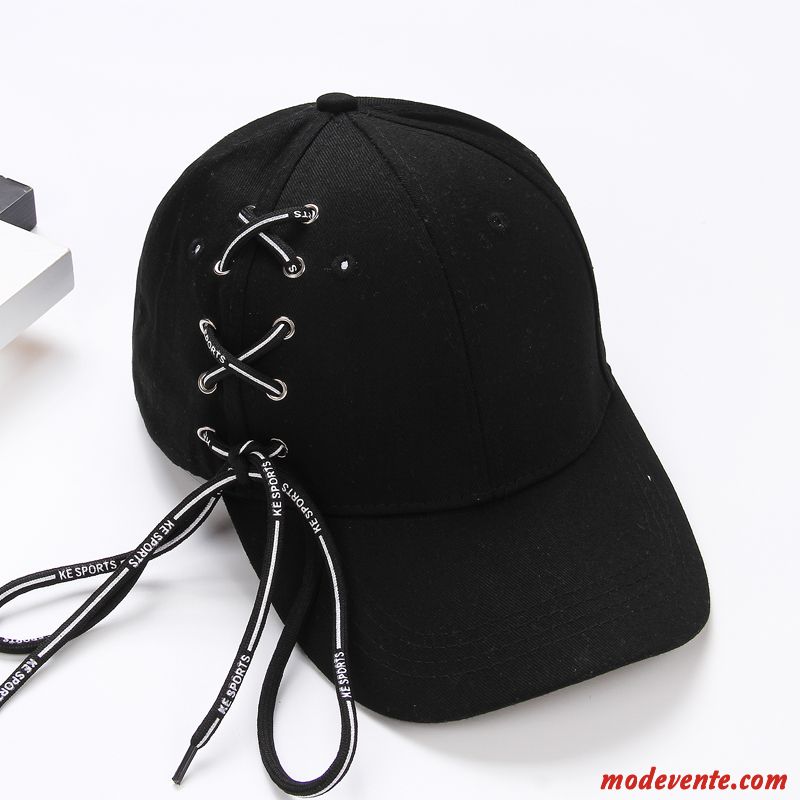 Chapeau Femme All-match Personnalité Casquette Été Hip Hop Étudiant Noir