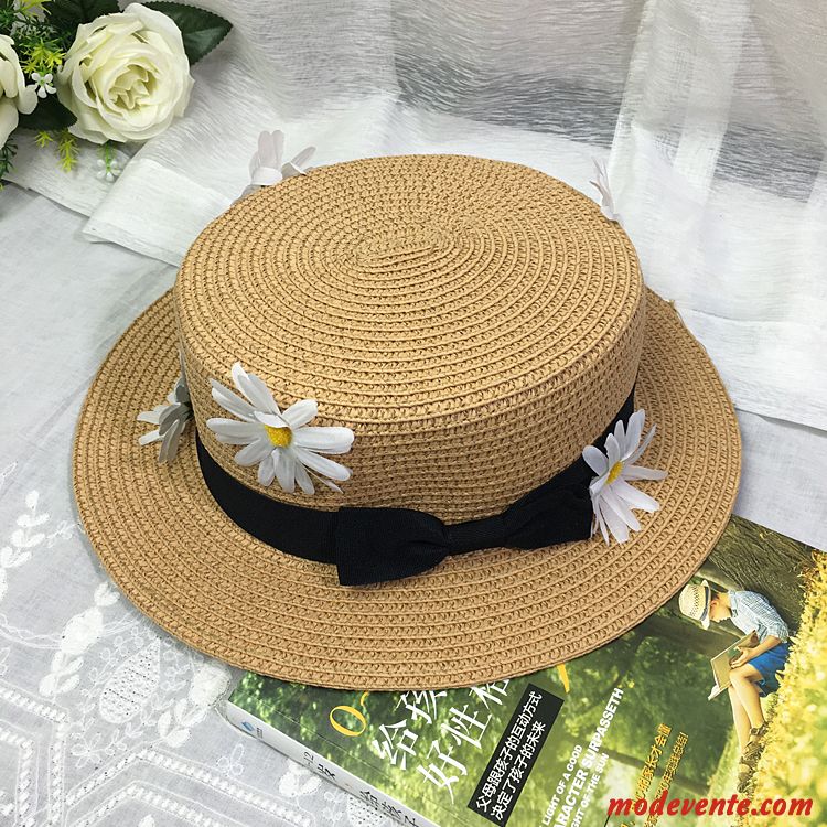 Chapeau Femme Bord De Mer Ombre All-match Été Voyage Crème Solaire Bleu Marin